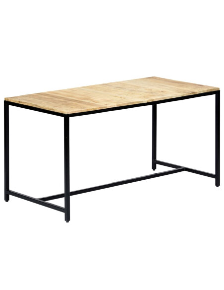 Table à manger Style Industriel en bois de manguier massif brut 140 x 70 x 75 cm {attributes} Table à manger Style Industriel en bois de manguier massif brut 140 x 70 x 75 cm {attributes}