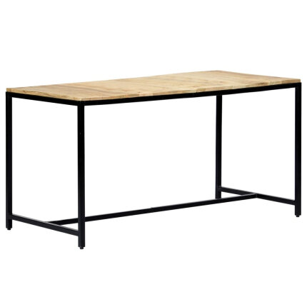 Table à manger Style Industriel en bois de manguier massif brut 140 x 70 x 75 cm {attributes}