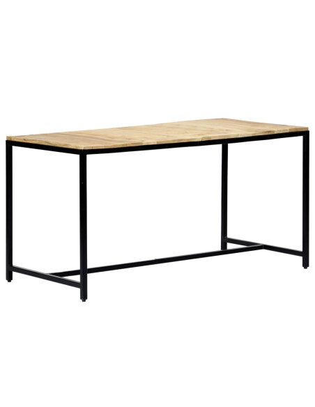 Table à manger Style Industriel en bois de manguier massif brut 140 x 70 x 75 cm {attributes} Table à manger Style Industriel en bois de manguier massif brut 140 x 70 x 75 cm {attributes}
