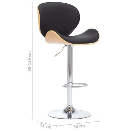 Tabouret de bar Rétro / Vintage en similicuir Noir  {attributes}