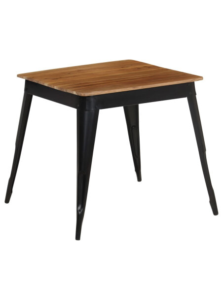 Table à manger Style Industriel en bois d'acacia massif et acier 75 x 75 x 76 cm {attributes} Table à manger Style Industriel en bois d'acacia massif et acier 75 x 75 x 76 cm {attributes}