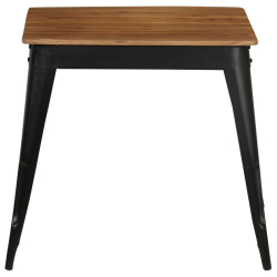 Table à manger Style Industriel en bois d'acacia massif et acier 75 x 75 x 76 cm {attributes} 2