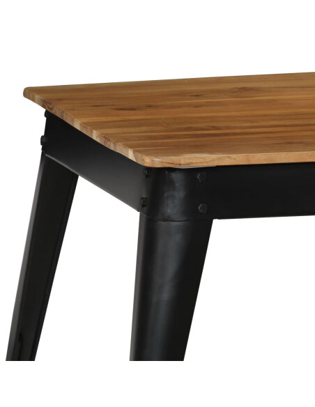 Table à manger Style Industriel en bois d'acacia massif et acier 75 x 75 x 76 cm {attributes} Table à manger Style Industriel en bois d'acacia massif et acier 75 x 75 x 76 cm {attributes}