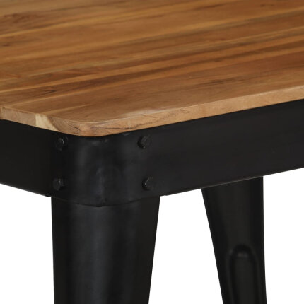 Table à manger Style Industriel en bois d'acacia massif et acier 75 x 75 x 76 cm {attributes}