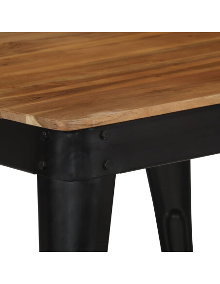 Table à manger Style Industriel en bois d'acacia massif et acier 75 x 75 x 76 cm {attributes} Table à manger Style Industriel en bois d'acacia massif et acier 75 x 75 x 76 cm {attributes}