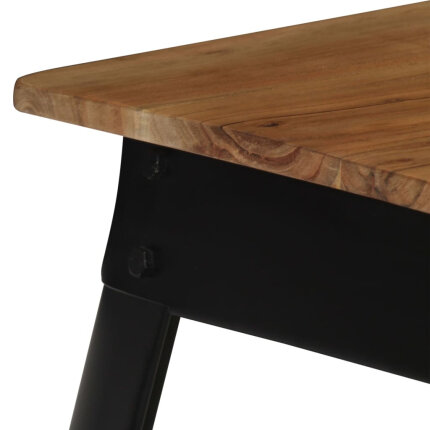 Table à manger Style Industriel en bois d'acacia massif et acier 75 x 75 x 76 cm {attributes}