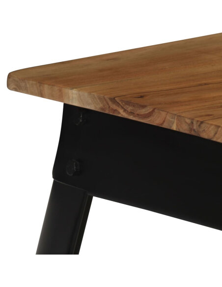 Table à manger Style Industriel en bois d'acacia massif et acier 75 x 75 x 76 cm {attributes} Table à manger Style Industriel en bois d'acacia massif et acier 75 x 75 x 76 cm {attributes}