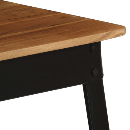 Table à manger Style Industriel en bois d'acacia massif et acier 75 x 75 x 76 cm {attributes}