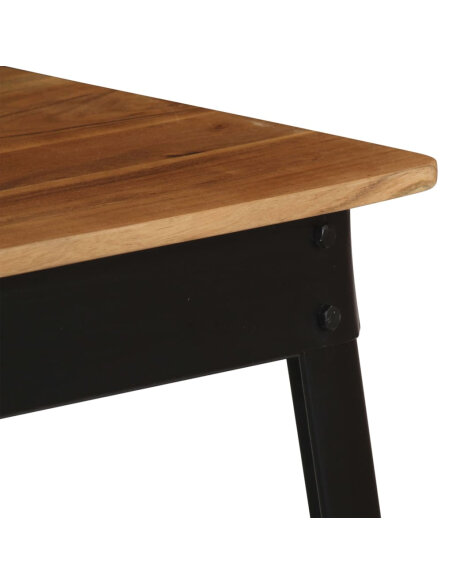 Table à manger Style Industriel en bois d'acacia massif et acier 75 x 75 x 76 cm {attributes} Table à manger Style Industriel en bois d'acacia massif et acier 75 x 75 x 76 cm {attributes}