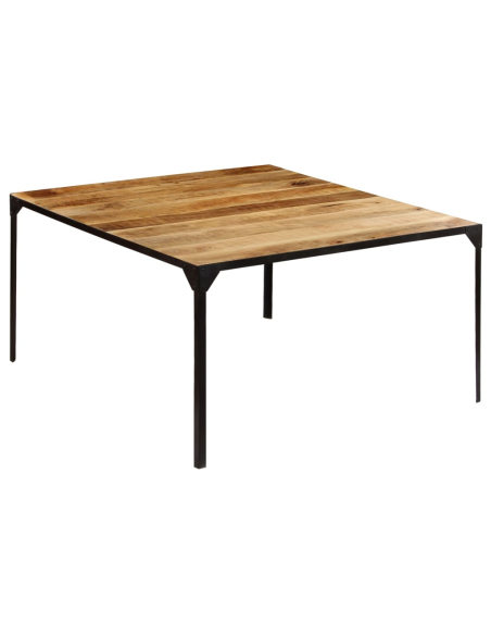 Table à manger Style Industriel en bois de manguier massif 140 x 140 x 76 cm {attributes}