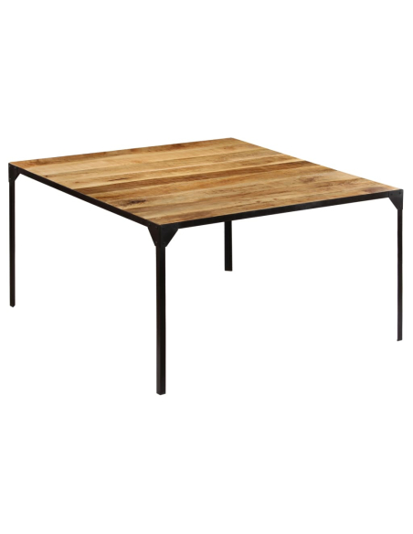 Table à manger Style Industriel en bois de manguier massif 140 x 140 x 76 cm {attributes}