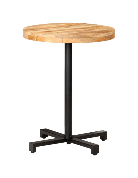 Table de bistro Style Industriel ronde en bois de manguier brut Ø 60 x 75 cm {attributes} Table de bistro Style Industriel ronde en bois de manguier brut Ø 60 x 75 cm {attributes}