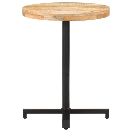 Table de bistro Style Industriel ronde en bois de manguier brut Ø 60 x 75 cm {attributes}