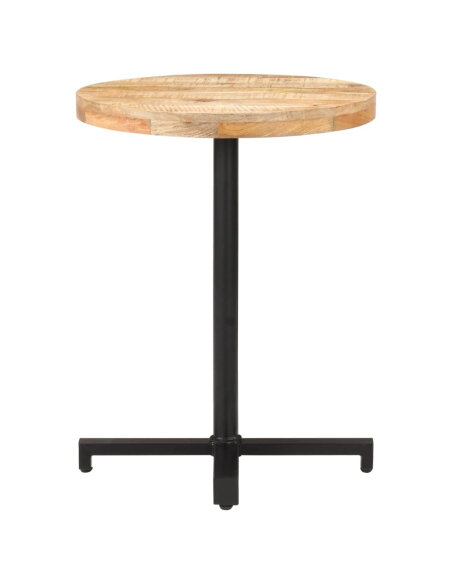 Table de bistro Style Industriel ronde en bois de manguier brut Ø 60 x 75 cm {attributes} Table de bistro Style Industriel ronde en bois de manguier brut Ø 60 x 75 cm {attributes}