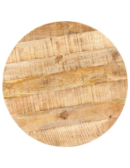 Table de bistro Style Industriel ronde en bois de manguier brut Ø 60 x 75 cm {attributes} Table de bistro Style Industriel ronde en bois de manguier brut Ø 60 x 75 cm {attributes}