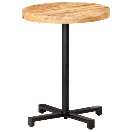Table de bistro Style Industriel ronde en bois de manguier brut Ø 60 x 75 cm {attributes}