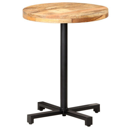 Table de bistro Style Industriel ronde en bois de manguier brut Ø 60 x 75 cm {attributes}