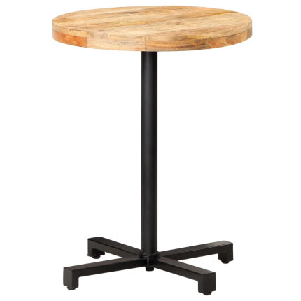 Table de bistro Style Industriel ronde en bois de manguier brut Ø 60 x 75 cm {attributes}