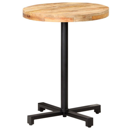 Table de bistro Style Industriel ronde en bois de manguier brut Ø 60 x 75 cm {attributes}