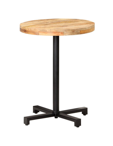Table de bistro Style Industriel ronde en bois de manguier brut Ø 60 x 75 cm {attributes} Table de bistro Style Industriel ronde en bois de manguier brut Ø 60 x 75 cm {attributes}