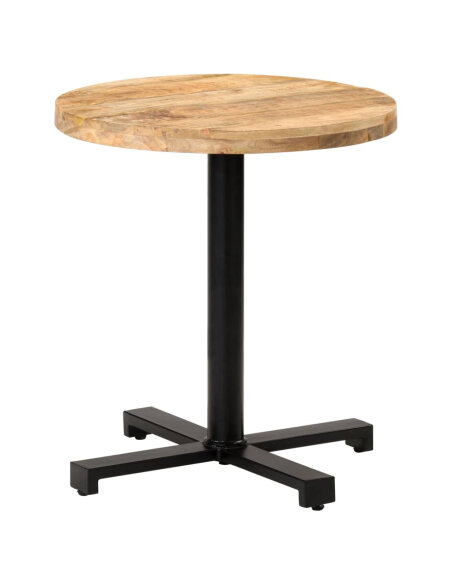 Table de bistro Style Industriel ronde en bois de manguier brut Ø 70 x 75 cm {attributes} Table de bistro Style Industriel ronde en bois de manguier brut Ø 70 x 75 cm {attributes}