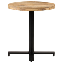 Table de bistro Style Industriel ronde en bois de manguier brut Ø 70 x 75 cm {attributes} 2