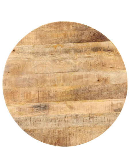 Table de bistro Style Industriel ronde en bois de manguier brut Ø 70 x 75 cm {attributes} Table de bistro Style Industriel ronde en bois de manguier brut Ø 70 x 75 cm {attributes}