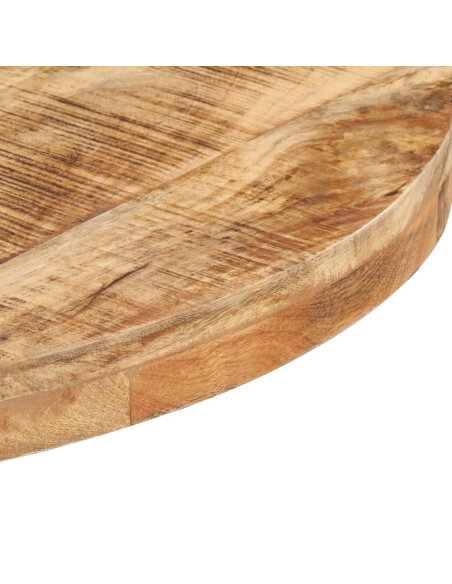 Table de bistro Style Industriel ronde en bois de manguier brut Ø 70 x 75 cm {attributes} Table de bistro Style Industriel ronde en bois de manguier brut Ø 70 x 75 cm {attributes}