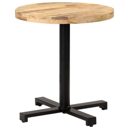 Table de bistro Style Industriel ronde en bois de manguier brut Ø 70 x 75 cm {attributes}