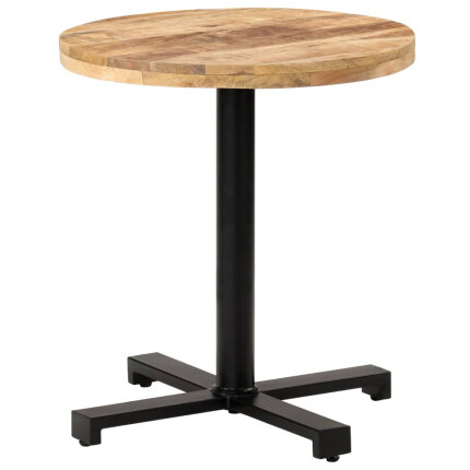 Table de bistro Style Industriel ronde en bois de manguier brut Ø 70 x 75 cm {attributes}