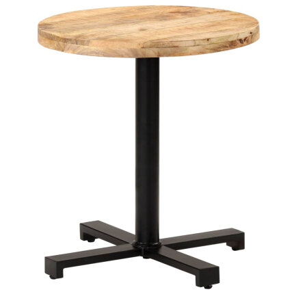 Table de bistro Style Industriel ronde en bois de manguier brut Ø 70 x 75 cm {attributes}
