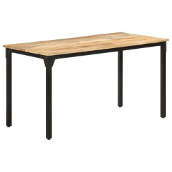 Table salle à manger Style Industriel en bois de manguier brut 140 x 70 x 76 cmcmcmcmcm {attributes}