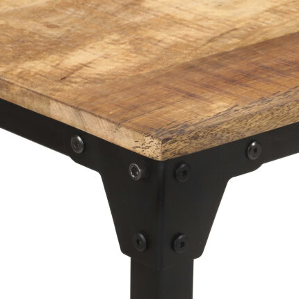 Table salle à manger Style Industriel en bois de manguier brut 140 x 70 x 76 cmcmcmcmcm {attributes}