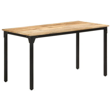 Table salle à manger Style Industriel en bois de manguier brut 140 x 70 x 76 cmcmcmcmcm {attributes}
