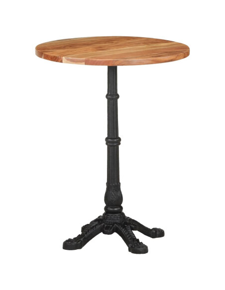 Table de bistro Vintage / Rétro en bois d'acacia massif Ø60x76 cma {attributes} Table de bistro Vintage / Rétro en bois d'acacia massif Ø60x76 cma {attributes}