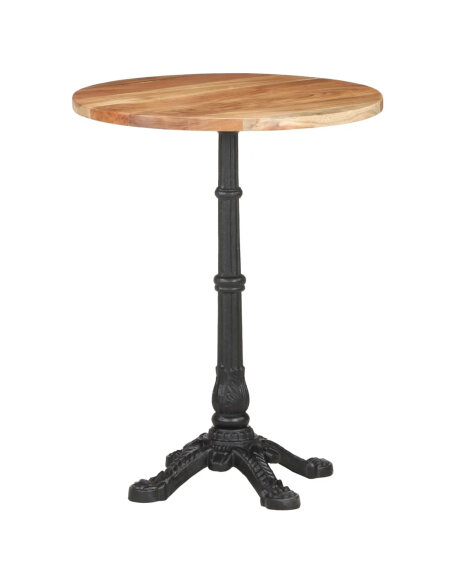 Table de bistro Vintage / Rétro en bois d'acacia massif Ø60x76 cma {attributes} Table de bistro Vintage / Rétro en bois d'acacia massif Ø60x76 cma {attributes}
