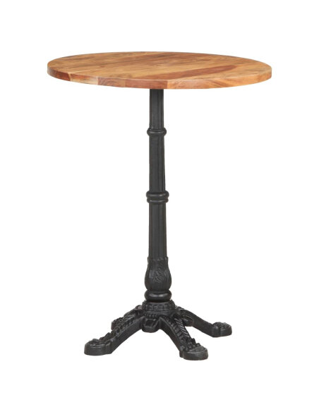 Table de bistro Vintage / Rétro en bois d'acacia massif Ø60x76 cma {attributes} Table de bistro Vintage / Rétro en bois d'acacia massif Ø60x76 cma {attributes}