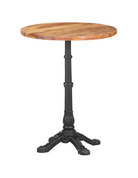 Table de bistro Vintage / Rétro en bois d'acacia massif Ø60x76 cma {attributes} Table de bistro Vintage / Rétro en bois d'acacia massif Ø60x76 cma {attributes}