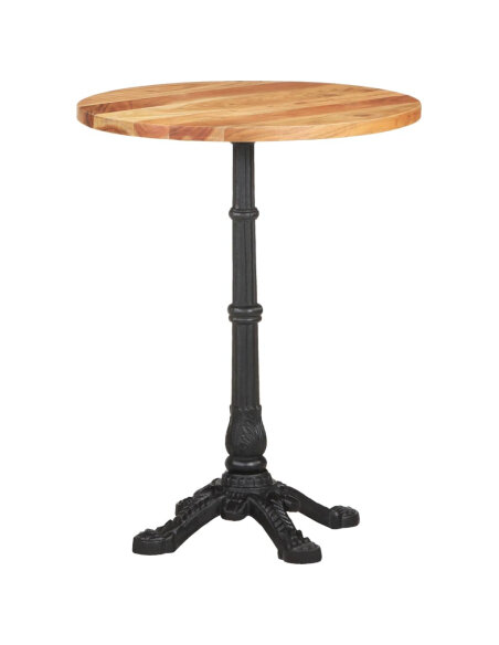 Table de bistro Vintage / Rétro en bois d'acacia massif Ø60x76 cma {attributes} Table de bistro Vintage / Rétro en bois d'acacia massif Ø60x76 cma {attributes}