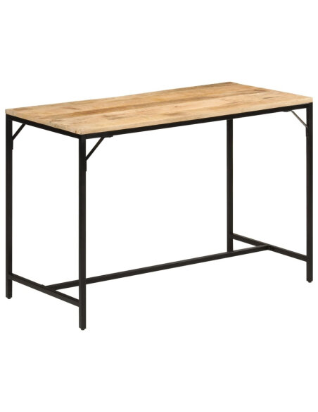 Table à manger Style Industriel en bois de manguier massif brut et en fer  117x60x75 cm {attributes} Table à manger Style Industriel en bois de manguier massif brut et en fer  117x60x75 cm {attributes}