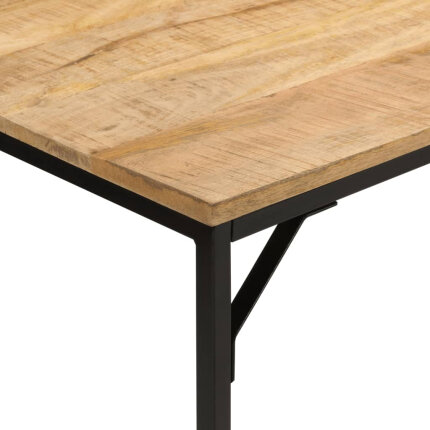 Table à manger Style Industriel en bois de manguier massif brut et en fer  117x60x75 cm {attributes}