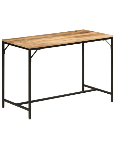 Table à manger Style Industriel en bois de manguier massif brut et en fer  117x60x75 cm {attributes} Table à manger Style Industriel en bois de manguier massif brut et en fer  117x60x75 cm {attributes}
