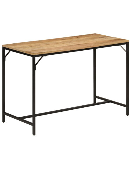 Table à manger Style Industriel en bois de manguier massif brut et en fer  117x60x75 cm {attributes} Table à manger Style Industriel en bois de manguier massif brut et en fer  117x60x75 cm {attributes}