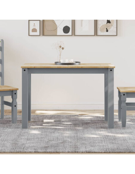 Table à manger style Campagne en bois de pin massif Gris 180x90x75 cm {attributes} Table à manger style Campagne en bois de pin massif Gris 180x90x75 cm {attributes}