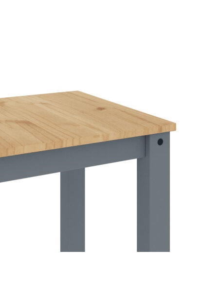 Table à manger style Campagne en bois de pin massif Gris 180x90x75 cm {attributes} Table à manger style Campagne en bois de pin massif Gris 180x90x75 cm {attributes}