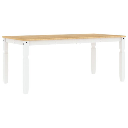 Table à manger style Campagne en bois de pin massif Blanc 180x90x75 cm {attributes}