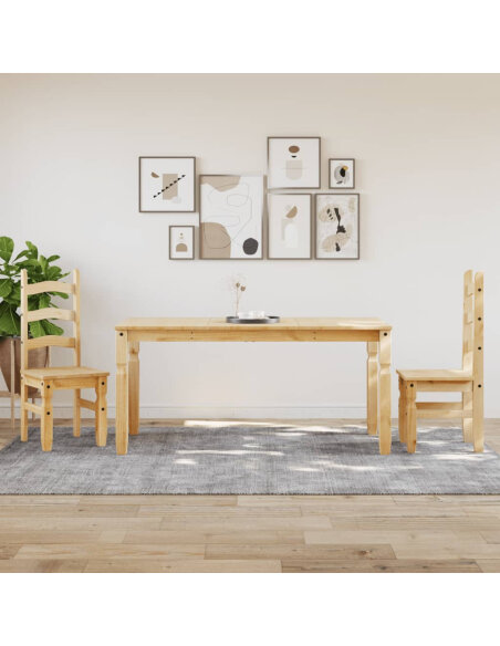 Table à manger style Campagne en bois de pin massif 160x80x75 cm {attributes} Table à manger style Campagne en bois de pin massif 160x80x75 cm {attributes}