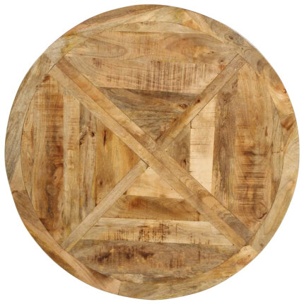 Table à manger Style Industriel en bois de manguier massif brut Ø110x75 cm {attributes}