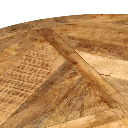 Table à manger Style Industriel en bois de manguier massif brut Ø110x75 cm {attributes}