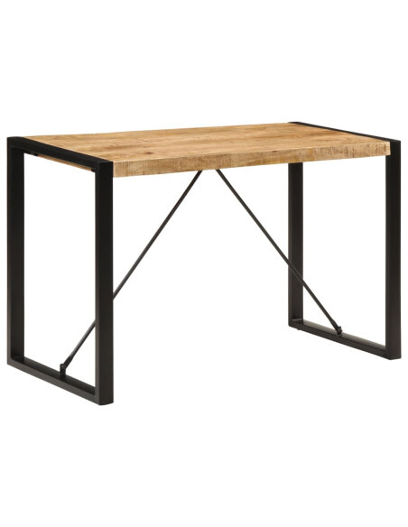 Table à manger Style Industriel en bois de manguier massif brut 120 x 55 x 76 cm {attributes} Table à manger Style Industriel en bois de manguier massif brut 120 x 55 x 76 cm {attributes}